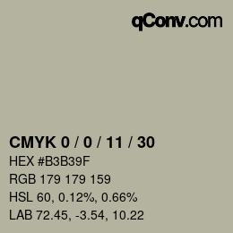 カラーコード: CMYK 0 / 0 / 11 / 30 | qconv.com