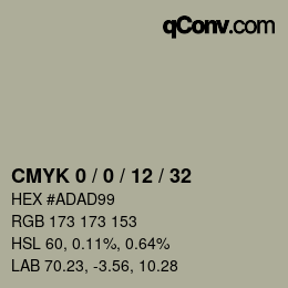 Código de color: CMYK 0 / 0 / 12 / 32 | qconv.com