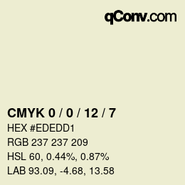 カラーコード: CMYK 0 / 0 / 12 / 7 | qconv.com