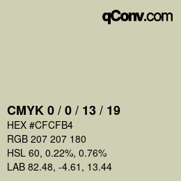 Color code: CMYK 0 / 0 / 13 / 19 | qconv.com