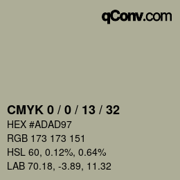 Color code: CMYK 0 / 0 / 13 / 32 | qconv.com