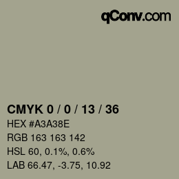 カラーコード: CMYK 0 / 0 / 13 / 36 | qconv.com