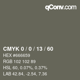 颜色代码: CMYK 0 / 0 / 13 / 60 | qconv.com