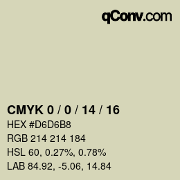 カラーコード: CMYK 0 / 0 / 14 / 16 | qconv.com