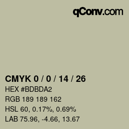 Color code: CMYK 0 / 0 / 14 / 26 | qconv.com