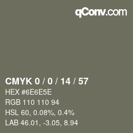 Color code: CMYK 0 / 0 / 14 / 57 | qconv.com