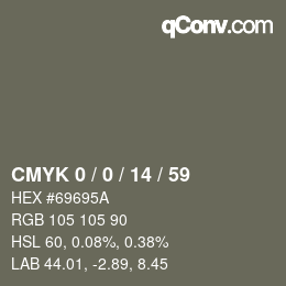 Color code: CMYK 0 / 0 / 14 / 59 | qconv.com