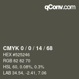 Color code: CMYK 0 / 0 / 14 / 68 | qconv.com