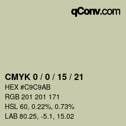 Farbcode: CMYK 0 / 0 / 15 / 21 | qconv.com