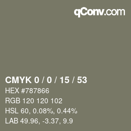 Código de color: CMYK 0 / 0 / 15 / 53 | qconv.com