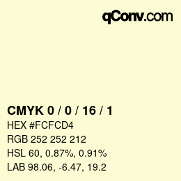 Color code: CMYK 0 / 0 / 16 / 1 | qconv.com