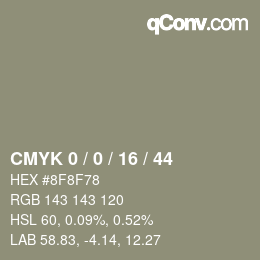 Color code: CMYK 0 / 0 / 16 / 44 | qconv.com