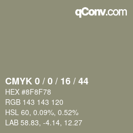カラーコード: CMYK 0 / 0 / 16 / 44 | qconv.com