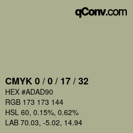 カラーコード: CMYK 0 / 0 / 17 / 32 | qconv.com