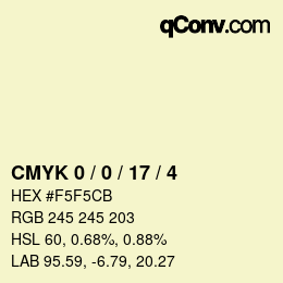 Color code: CMYK 0 / 0 / 17 / 4 | qconv.com