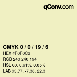 Color code: CMYK 0 / 0 / 19 / 6 | qconv.com