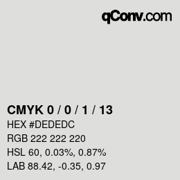 Color code: CMYK 0 / 0 / 1 / 13 | qconv.com