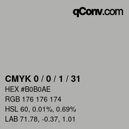 Color code: CMYK 0 / 0 / 1 / 31 | qconv.com