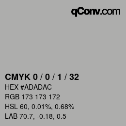 Color code: CMYK 0 / 0 / 1 / 32 | qconv.com