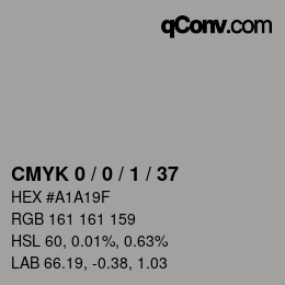 颜色代码: CMYK 0 / 0 / 1 / 37 | qconv.com