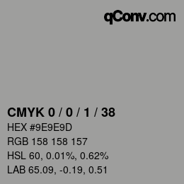 颜色代码: CMYK 0 / 0 / 1 / 38 | qconv.com