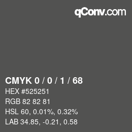 Color code: CMYK 0 / 0 / 1 / 68 | qconv.com