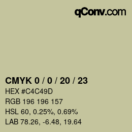 颜色代码: CMYK 0 / 0 / 20 / 23 | qconv.com