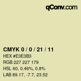 カラーコード: CMYK 0 / 0 / 21 / 11 | qconv.com