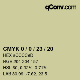Color code: CMYK 0 / 0 / 23 / 20 | qconv.com