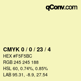 Color code: CMYK 0 / 0 / 23 / 4 | qconv.com