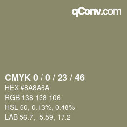 Color code: CMYK 0 / 0 / 23 / 46 | qconv.com