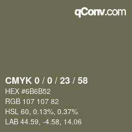 カラーコード: CMYK 0 / 0 / 23 / 58 | qconv.com