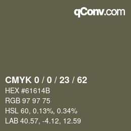 カラーコード: CMYK 0 / 0 / 23 / 62 | qconv.com