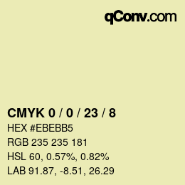 Color code: CMYK 0 / 0 / 23 / 8 | qconv.com