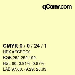 颜色代码: CMYK 0 / 0 / 24 / 1 | qconv.com