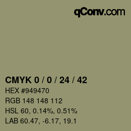 カラーコード: CMYK 0 / 0 / 24 / 42 | qconv.com