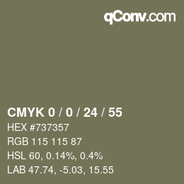颜色代码: CMYK 0 / 0 / 24 / 55 | qconv.com