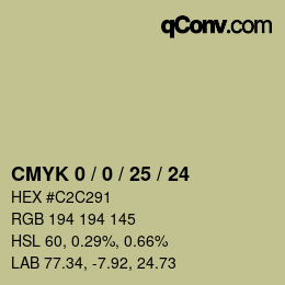 Color code: CMYK 0 / 0 / 25 / 24 | qconv.com