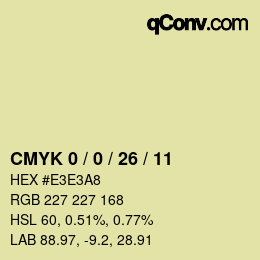 カラーコード: CMYK 0 / 0 / 26 / 11 | qconv.com