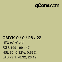 Color code: CMYK 0 / 0 / 26 / 22 | qconv.com