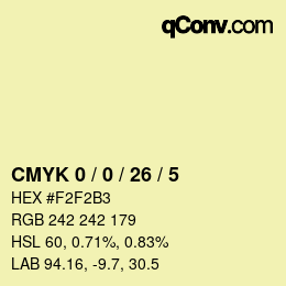 颜色代码: CMYK 0 / 0 / 26 / 5 | qconv.com