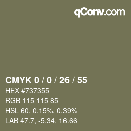 Color code: CMYK 0 / 0 / 26 / 55 | qconv.com