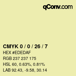 カラーコード: CMYK 0 / 0 / 26 / 7 | qconv.com