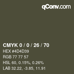 Color code: CMYK 0 / 0 / 26 / 70 | qconv.com