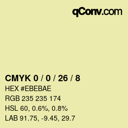 カラーコード: CMYK 0 / 0 / 26 / 8 | qconv.com