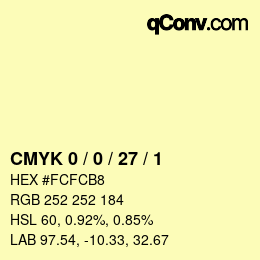 Color code: CMYK 0 / 0 / 27 / 1 | qconv.com
