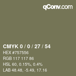 Código de color: CMYK 0 / 0 / 27 / 54 | qconv.com