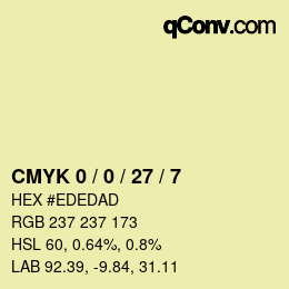 カラーコード: CMYK 0 / 0 / 27 / 7 | qconv.com