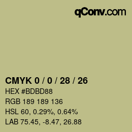 Color code: CMYK 0 / 0 / 28 / 26 | qconv.com