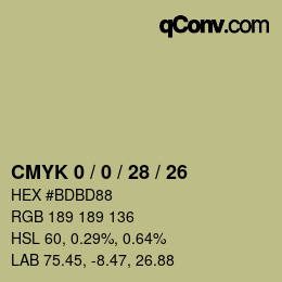 カラーコード: CMYK 0 / 0 / 28 / 26 | qconv.com